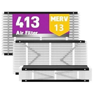 1-Pack 413 Replacement Air Filter MERV 13 Compatible with AprilAire Models 1410, 1610, 2410, 2416, 3410, 4400, 16x25x4inch Furnace Filter, 413 Whole House Air Purifiers Replacement Filter