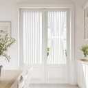 Vatge White French Door Curtains for Sliding Door - Sidelight Curtains for Classroom, Kitchen, and French Door, 1 Panel, W25 x L54, Pure White