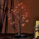 Amazon.com: Fudios Halloween Lighted Branches with Timer 100 LED Orange Fairy Lights 32IN, Black Tree Branch Lights Battery Operated for Home Party Mantle Decoration : Home & Kitchen