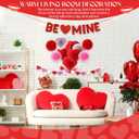 Fulmoon 13 Pcs Valentine Paper Kit Party Decorations, Valentine's Day Decorations Paper Flowers Hanging Fan Heart Craft Kit with Be Mine Banner, for Anniversary, Wedding, Engagement Party