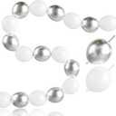 White Silver Linking Balloons 100pcs 6 Inch Link Balloons