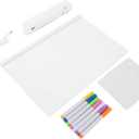 Acrylic Dry Erase Board, Clear Desktop Note Memo, White Board with Light, Notepad Table, LED Letter Massage Board with 7 Markers