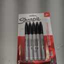 Fine Point Permanent Marker, Black, (5 packs of 5 markers)