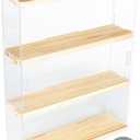 DuvinDD Acrylic Display Case Clear Figure Display Case Lego Display Shelves with Sliding Door, Wall Mounted Dustproof Trinket Shelf for Miniature Hot Wheels for Home Bedroom Decor(11.8x3.3x14.8inch)