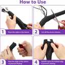 2 x Cord Protectors from Pets No Chew 8.2ft 1/2inch, YCLYC Spilt Wire Protector Tubing Cable Sleeve, Black Cord Wrap Cable Organizer, Power Wire Organizers for Cords, Cable Management Under Desk, Computer