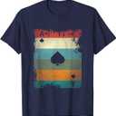 Vintage Poker Ace of Spades Retro Cards Gift T-Shirt, Navy Blue, Size Small