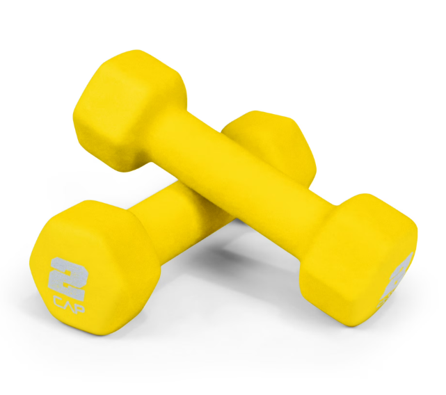 CAP Barbell, 2lb Yellow Neoprene Dumbbell, Pair