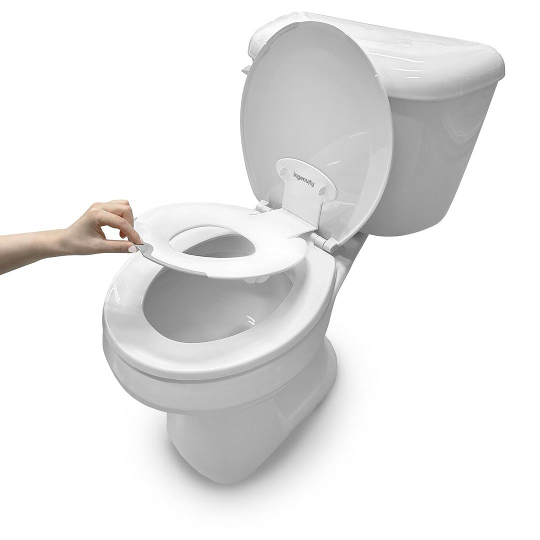 Ingenuity: ity by Ingenuity Flip & Sit Potty Seat (White)  Easy to Set Up & Remove Potty Training Seat That Attaches to Adult Toilet Seat (Flip & Sit Potty Seat)
