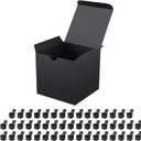 JINMING 50 Small Gift Boxes 3x3x3 Inches, Matte Black Gift Boxes Bulks for Mother's Day, Father's Day, Cupcake, Candy, Birthday, Groomsman Proposal Boxes for Light Gifts