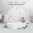 Crib Tent to Keep Baby from Climbing Out Breathable Pop-Up Crib Net to Keep Baby in, Anti-Climb Safety Cover with Auto-Lock Zipper, Easy Install Fits Standard Cribs (Full Size Crib - 52 Inch)