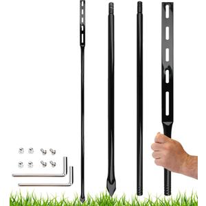 2Pack Metal Stakes for Yard Signs, 54 Inches Heavy Duty Metal Posts, with Hardware, Black