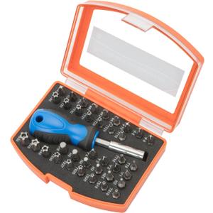 ROTATION 38-Piece 1/4 Bit driver Screwdriver Bit Set with portable case, Chrome Vanadium Steel Multi Torq/Phillips/Torx/Triwing/Hex/Star Bit