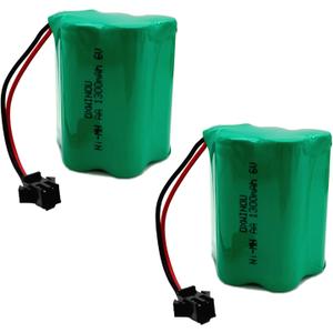 6V 1300mAh Ni-MH AA Rechargeable Battery Pack with SM 2P Plug for Toys, Lighting and Electric Tools SMP AA5SW Outdoor Motion Light (2-Pack)