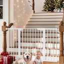 Cumbor 29.7-54.2" Wide Baby Gate for Stairs, Mom's Choice Awards Winner-Self Closing Dog Gate Indoor for Doorways, No Drilling Pressure Mounted Pet Gates for Kids, Easy Walk Through Safety Gate, White