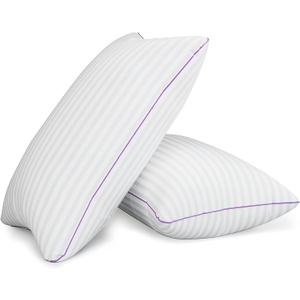 Pillows King Size Set of 2,Breathable Hotel Collection Bed Pillows for Sleeping Medium Firm Down Alternative Microfiber Filled,20 x 36 Inches (White)