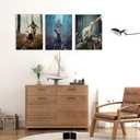 OTOSTAR 3 Pieces Wall Art Canvas Prints - Jesus and Lamb Redemption Picture Painting - God Religious Belief Wall Artwork for Church Bedroom Living Room Home Decor - 12 x 16 Inch