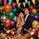 KAWKALSH Metallic Colorful Balloon 12 Inch, 110pcs Latex Party Balloons Helium Bright Color for Birthday Baby Shower Wedding Party Supplies Arch Garland Decoration (B03-metallic Mult)