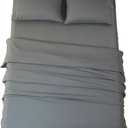 SONORO KATE Bed Sheet Set Super Soft Microfiber 1800 Thread Count Luxury Egyptian Sheets 16-Inch Deep Pocket Wrinkle and Hypoallergenic-4 Piece(Queen Dark Grey)