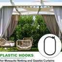 Kathfly 50pcs Gazebo Curtains Hooks Rustproof Plastic Shower Curtain Rings Hooks Outdoor Gazebo Replacement Parts Accessories for Outdoor Canopy Mosquito Nets Window Drapes Home Hotel Supplies