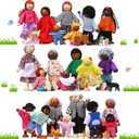 HyDren 30 Pcs Wooden Dollhouse People Wooden Family of 23 People 7 Pets Dollhouse Figures Doll House Dolls Accessories for Girls Boys Toddlers Children Kids Pretend Role Play Dress up Party Gift