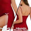 Famstar Lingerie for Women Babydoll Chemise Sexy Lingerie Sets Nightgown Lace Dress Sleepwear Teddy Outfits for Women (Red, M)