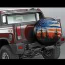Spare Tire Cover American Flag Waterproof Dust-Proof Universal 15 Inch Wheel Protectors Camper Tire Cover Fit for RV Trailer Truck Jeep SUV Rav4 Motorhome Travel Trailer Accessories