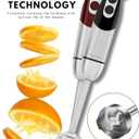 MegaWise Pro Titanium Reinforced 5-in-1 Immersion Hand Blender, Powerful 400W with 80% Sharper Blades, 12-Speed Corded Blender, Including 500ml Chopper, 600ml Beaker, Whisk and Milk Frother (Black)