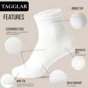 Ankle Socks for Men & Women 78% Organic Cotton, Moisture Wicking, Arch Support,Cushioned Athletic Comfort (6 Pairs) (White, M)
