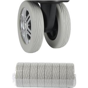 8 Pcs Silicone Luggage Wheel Covers, Suitcase Wheel Protectors for 1.97-2.56" Spinner Wheels, Essential Travel Luggage Accessories Grey