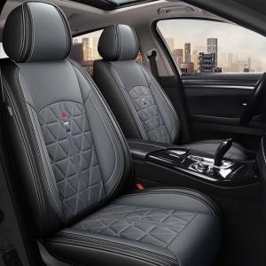 DISUTOGO Seat Covers Full Set for Jeep Liberty 2002-2012: Faux Leather Car Seat Covers Waterproof Automotive Seat Protector Covers Compatible Airbag (5 Seats, Black&Grey)