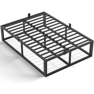 Bilily 18 Inch King Bed Frame with Steel Slat Support,Heavy Duty Metal Platform Bed Frame King Size Mattress Foundation,No Box Spring Needed,Easy Assembly,Noise Free,Black
