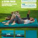 AKSOUL Sleeping Pad Camping Inflatable: Extra Thickness Double Persons Self Inflating Mat with Built-in Foot Pump, Lightweight Ultra-Wide Air Mattress with Pillow for Camping, Backpacking