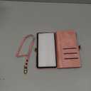 Defencase for Galaxy S25 Ultra Case Wallet with RFID Blocking Card Holder for Women Men, PU Leather Magnetic Snap Flip Wristlet Strap Zipper Wallet Phone Cases for Samsung Galaxy S25 Ultra 6.9", Pink (Airy Rose Pink)