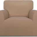 PureFit Super Stretch Chair Sofa Slipcover Spandex Non Slip Soft Couch Sofa Cover, Washable Furniture Protector with Non Skid Foam and Elastic Bottom for Kids, Pets Chair, Camel