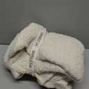 Snuggle Sac Buttery Ivory Throw Blanket for Couch, Reversible Super Soft Knitted Blankets, Warm Cozy Knit Fuzzy Plush Lightweight Throws Dupes for Sofa, Bed, Picnic, Ivory, 50 x 60 inches