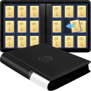 Toploader Card Binder Holds Up to 324 Toploaders - Waterproof PU Leather with Anti-Yellowing PP Inserts,Ridge Tab Sorting Portable Top Loader Album for Sports & Game Trading Cards, 15*12.6*2.6 IN