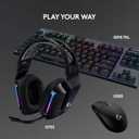 Logitech G733 Lightspeed Wireless Gaming Headset, Suspension Headband, Lightsync RGB, Blue VO!CE Mic, PRO-G Audio Black, Gaming Headset Wireless, PC, PS5, PS4, Switch Compatible