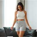 NIMENJOJA Womens High Waisted Sweat Shorts Drawstring Workout Lounge Shorts for Athletic Gym with Pockets (Gray, XS)