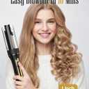 ZAVAREA Automatic Rotating Curling Iron for Long Hair - 1 Inch Curling Wand for Beach Waves & Loose Curls, Easy Hair Curler for Beginners, Anti-Scald & Frizz-Free, Dual Voltage for Travel