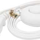 FIRMERST Foot Switch 2 Prong Extension Cord 6 Feet for Floor lamp, Holiday Lights, White