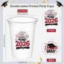 120 Pack Disposable Graduation Plastic Cups, 16 Ounce Drinking Cup Graduation Party Supplies Congrat Grad Tableware Party Favors, Red
