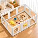 VISCOO Clear Acrylic Dog Playpen Indoor, 10 Panels 24" H, Puppy Playpen