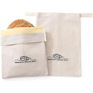 Beeswax Bread Bags for Homemade Bread. Beeswax Bags for Sourdough.2 Pack). XL-12 * 17IN. ZSHLXM (off white)