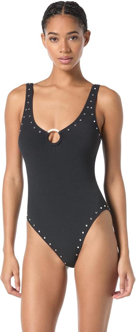 Women's Scoopneck One Piece (8, Black)