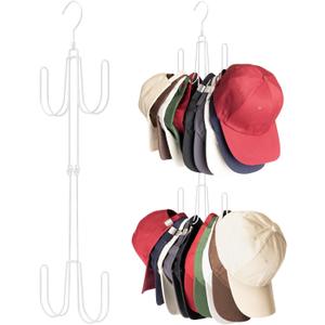 NANATI Hat Hangers for Closet, 1 Pack Stainless Steel Hat Organizer, Hat Racks for Baseball Caps, Cap Organizer for Baseball Caps, White