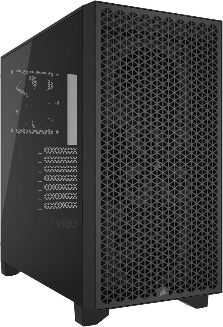 Corsair 3000D Airflow Mid-Tower PC Case  3-Pin Fans  Four-Slot GPU Support  Fits up to 8X 120mm Fans  High-Airflow Design  Black Corsair 3000D Airflow Mid-Tower PC Case  3-Pin Fans  Four-Slot GPU Support  Fits up to 8X 120mm Fans  High-Airflow Design  Black