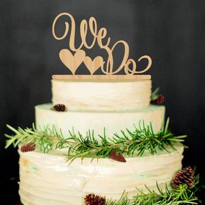 Wedding Cake Topper Wedding Cake Decorations(Wood colour)