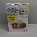 LIMOEASY Chilled Veggie Tray, 15 Inch Clear Party Platter with 4 Compartments, Ice Serving Bowl with Lid, Cold Food Buffet Server for Fruit, Vegetable, Appetizer, Shrimp