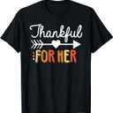 Matching Thanksgiving Couples Pair Funny Outfit T-Shirt Medium