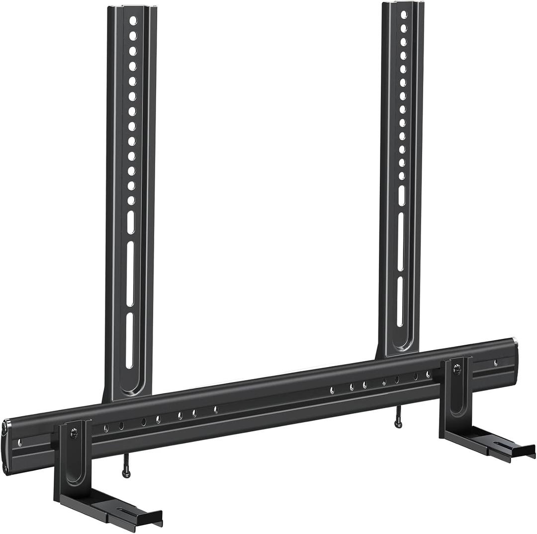 Mounting Dream Soundbar Mount, Heavy Duty Soundbar Wall Mount for Sound Bars with Holes/Without Holes Up to 26.5 LBS, Soundbar Bracket Height Adjust, No-Slip Base Holder Extends 3.44-6.06, MD5428